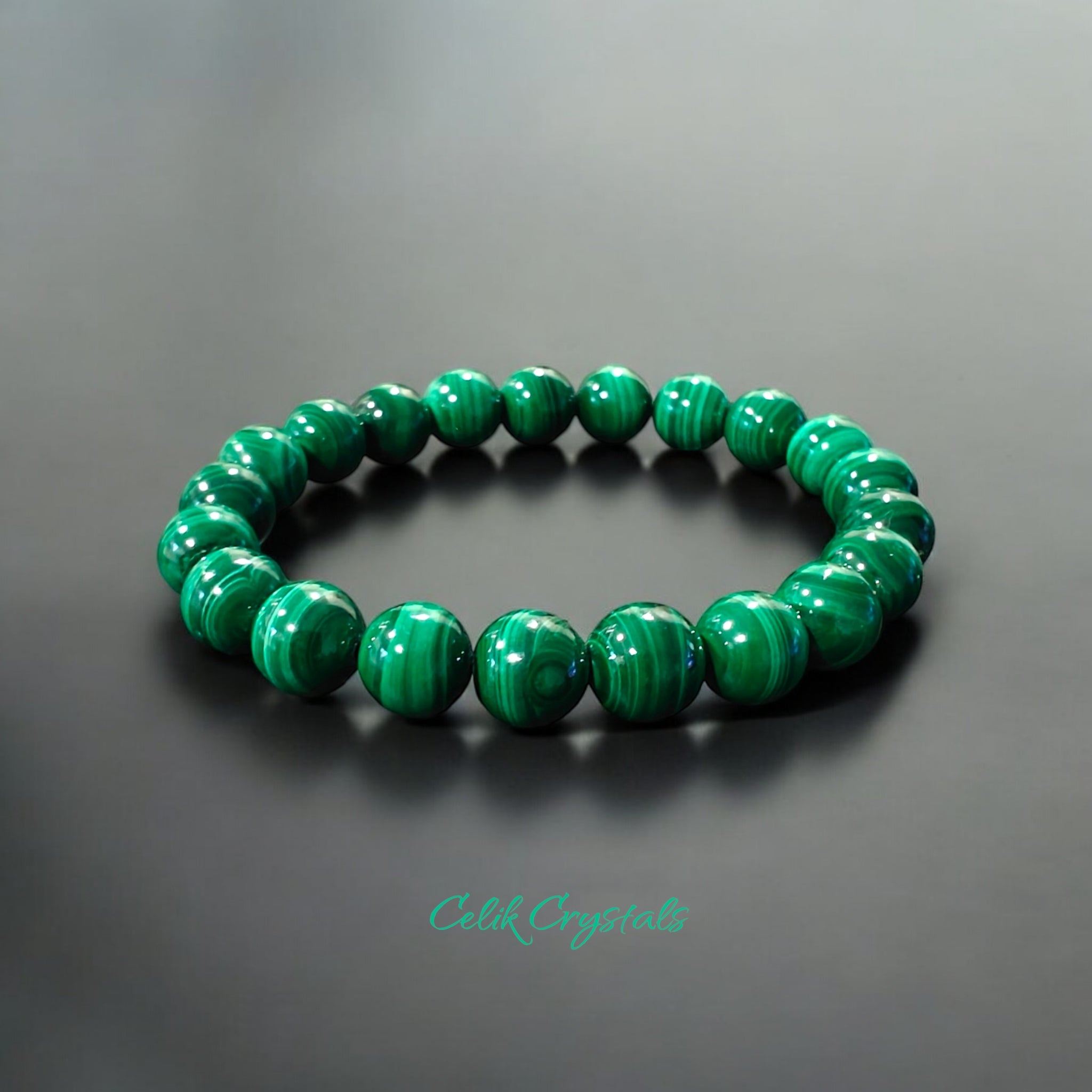 Malachite Bracelet 10mm Authentic Stones