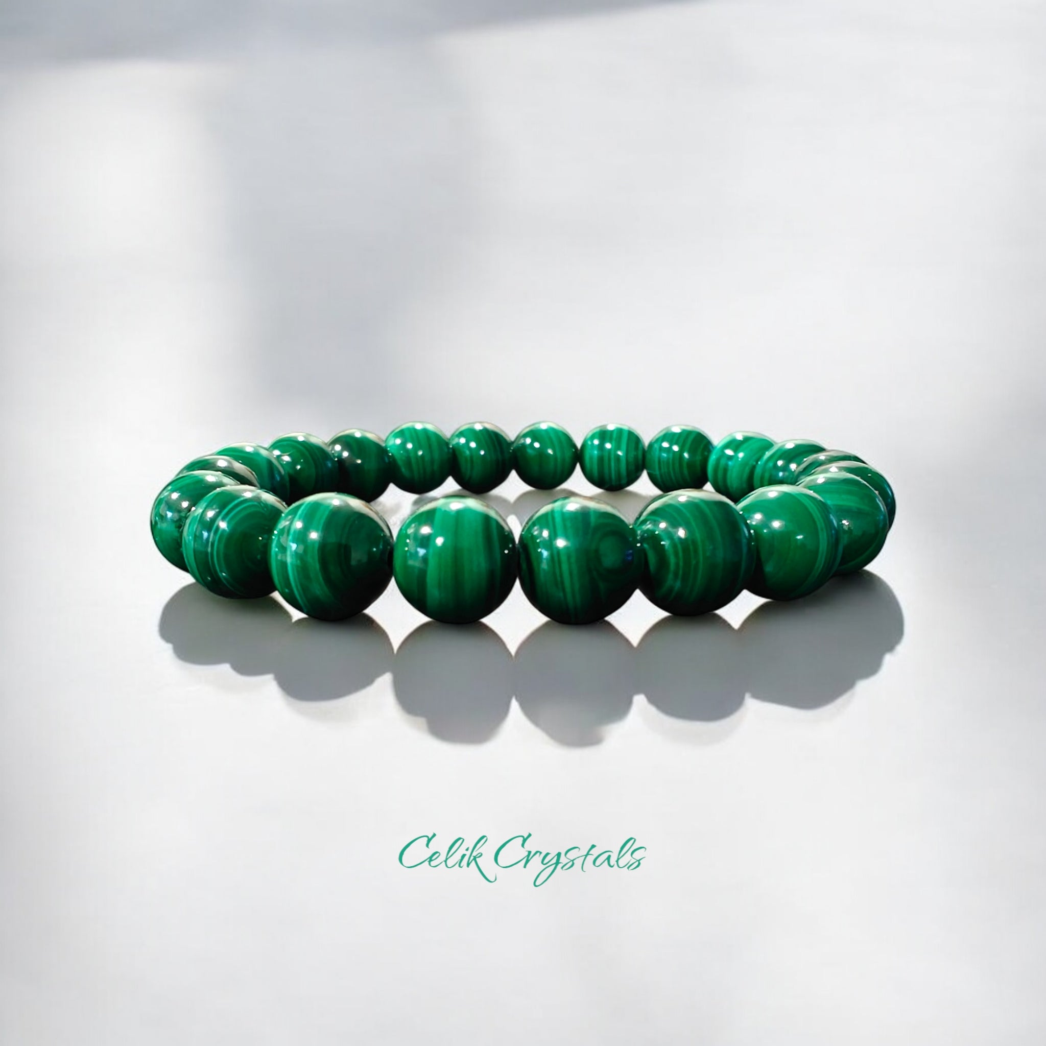 Malachite Bracelet 10mm Authentic Stones