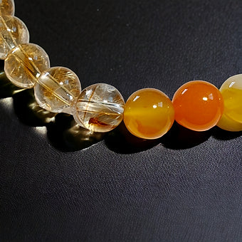 Citrine, Selenite and Orange Agate Bracelet 8mm