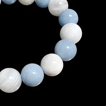 Angelite & Moonstone Crystal Bracelet 10mm