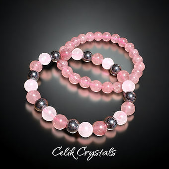 Strawberry/Rose Quartz Bracelet Stack