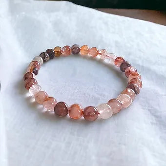 Red Hematoid Quartz Crystal Bracelet (Fire Quartz)