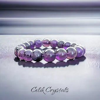 Amethyst Healing Bracelet - 8 or 10mm High Grade Crystals