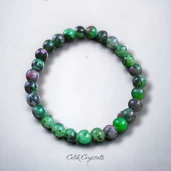 Ruby Zoisite Bracelet 6|8|10 mm Unisex Stretches