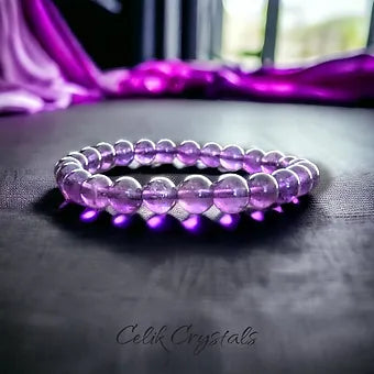 Amethyst Healing Bracelet - 8 or 10mm High Grade Crystals