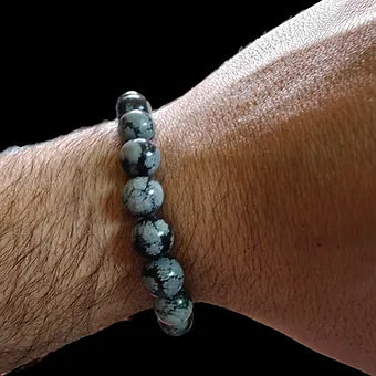 Snowflake Obsidian Bracelet Unisex