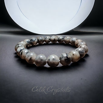 Black Labradorite 10mm Bracelet  Stretches - Third Eye Chakra