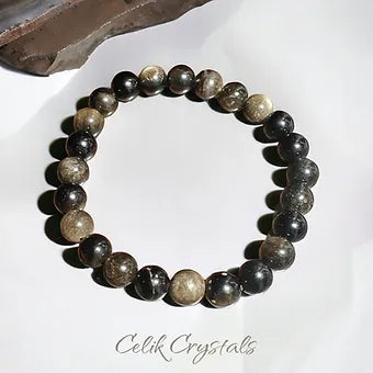 Gold Obsidian Bracelet - 10mm Natural Crystals