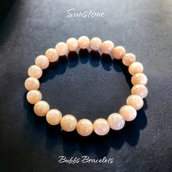 Sunstone Bracelet - Rare 8mm Women's Crystal Beads - Sacral & Solar Plexus