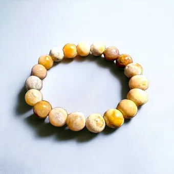 Tiger Jade Stack Bracelets - 10mm Tiger Eye & Coral Jade Unisex Bracelet Stack