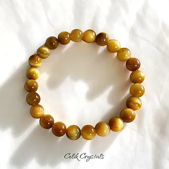 Golden Tiger Eye Bracelet Unisex 8mm