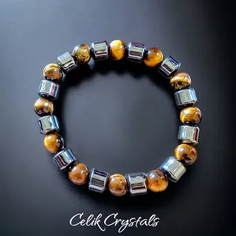 Tiger Eye & Hematite Men's Bracelet