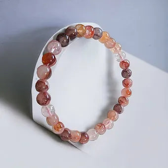 Red Hematoid Quartz Crystal Bracelet (Fire Quartz)