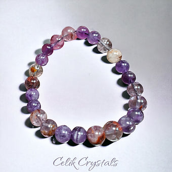 Amethyst & Phantom Ghost Quartz Bracelet