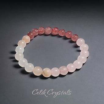 Strawberry | Rose Quartz | Peach Aventurine Bracelet