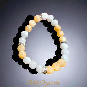 'Honey Calcite On The Moon' Moonstone Honey Calcite Bracelet