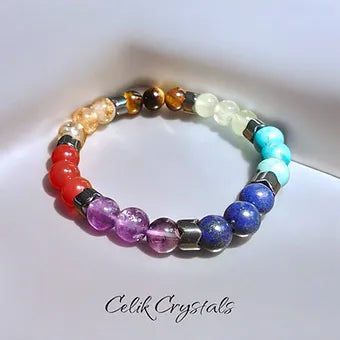 7 Chakra Bracelet Authentic Stones 8mm Unisex