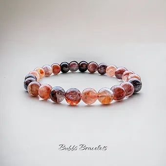 Red Hematoid Quartz Crystal Bracelet (Fire Quartz)