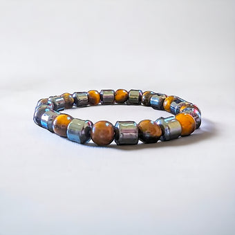 Tiger Eye & Hematite Men's Bracelet