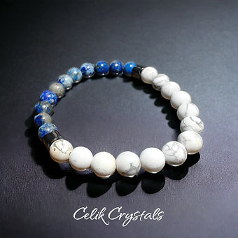 Lapis Lazuli & Howlite Handmade Bracelet