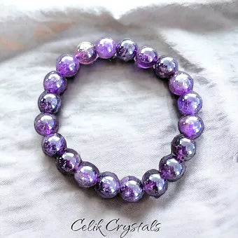 Amethyst Healing Bracelet - 8 or 10mm High Grade Crystals