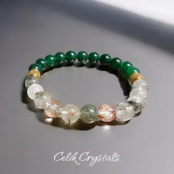 Jade and Garden Quartz Bracelet Unisex