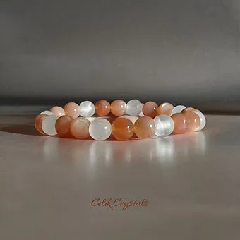 Sunstone Selenite Bracelet 8mm