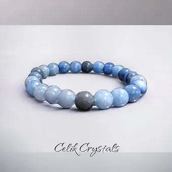 Blue Aventurine Bracelet - 8mm Crystals - Unisex