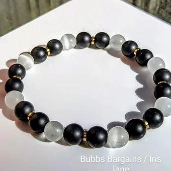 Hematite & Cat's Eye Bracelet Stack