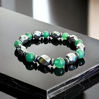 Aventurine & Hematite Bracelet - 8mm Blue or Green