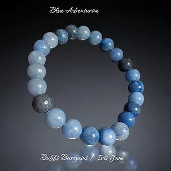 Blue Aventurine Bracelet - 8mm Crystals - Unisex