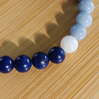 Lapis Lazuli, Angelite, Moonstone Bracelet Unisex