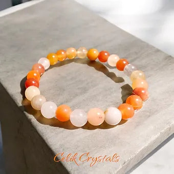 Orange Quartz Bracelet 8mm Unisex