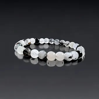 Tourmaline Quartz Crystal Healing Bracelet 8 & 6mm