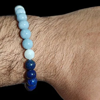 Lapis Lazuli, Angelite, Moonstone Bracelet Unisex