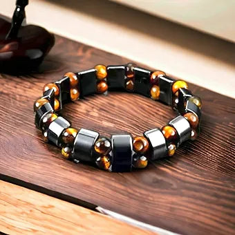 Men's Tiger Eye|Hematite Bracelet Stack