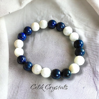 Lapis Lazuli & Moonstone Bracelet 10mm