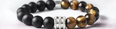 Tiger Eye Men's Bracelet Stainless Steel