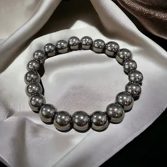 Hematite Bracelet - 8 or 10mm Beads - Unisex