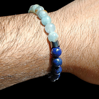 Lapis Lazuli, Blue Onyx & Labradorite Bracelet 8mm