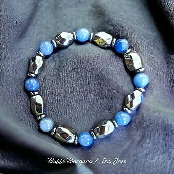 Aventurine & Hematite Bracelet - 8mm Blue or Green