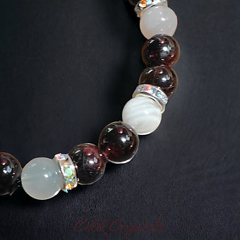 Red Garnet Moonstone Sunstone Bracelet