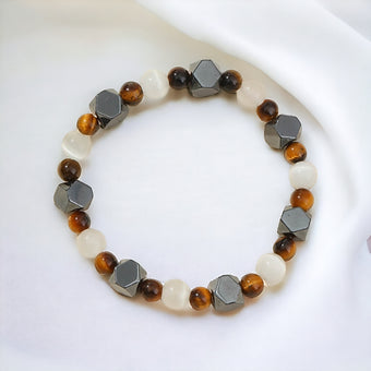 Clearance - Tiger Eye - Hematite - Cat Eye Crystal Bracelet - Unisex