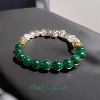 Jade and Garden Quartz Bracelet Unisex