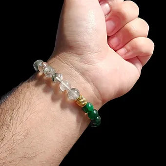 Jade and Garden Quartz Bracelet Unisex