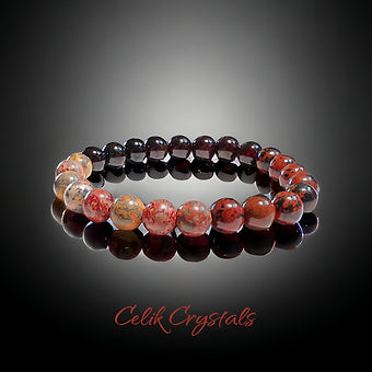 Garnet Leapord Jasper Mahogany Obsidian Bracelet