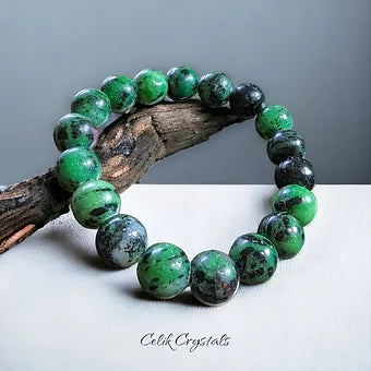 Ruby Zoisite Bracelet 6|8|10 mm Unisex Stretches