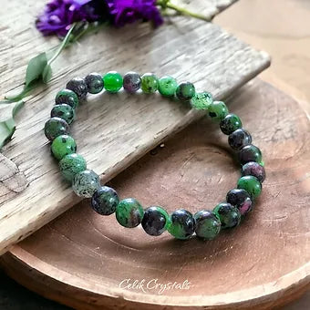 Ruby Zoisite Bracelet 6|8|10 mm Unisex Stretches