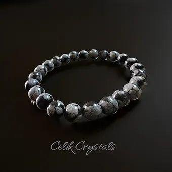 Snowflake Obsidian Bracelet Unisex