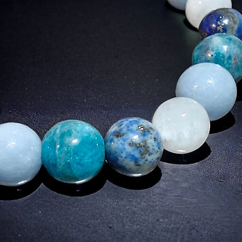 Angel's Apatite On The Moon - Angelite, Lapis Lazuli, Apatite & Moonstone